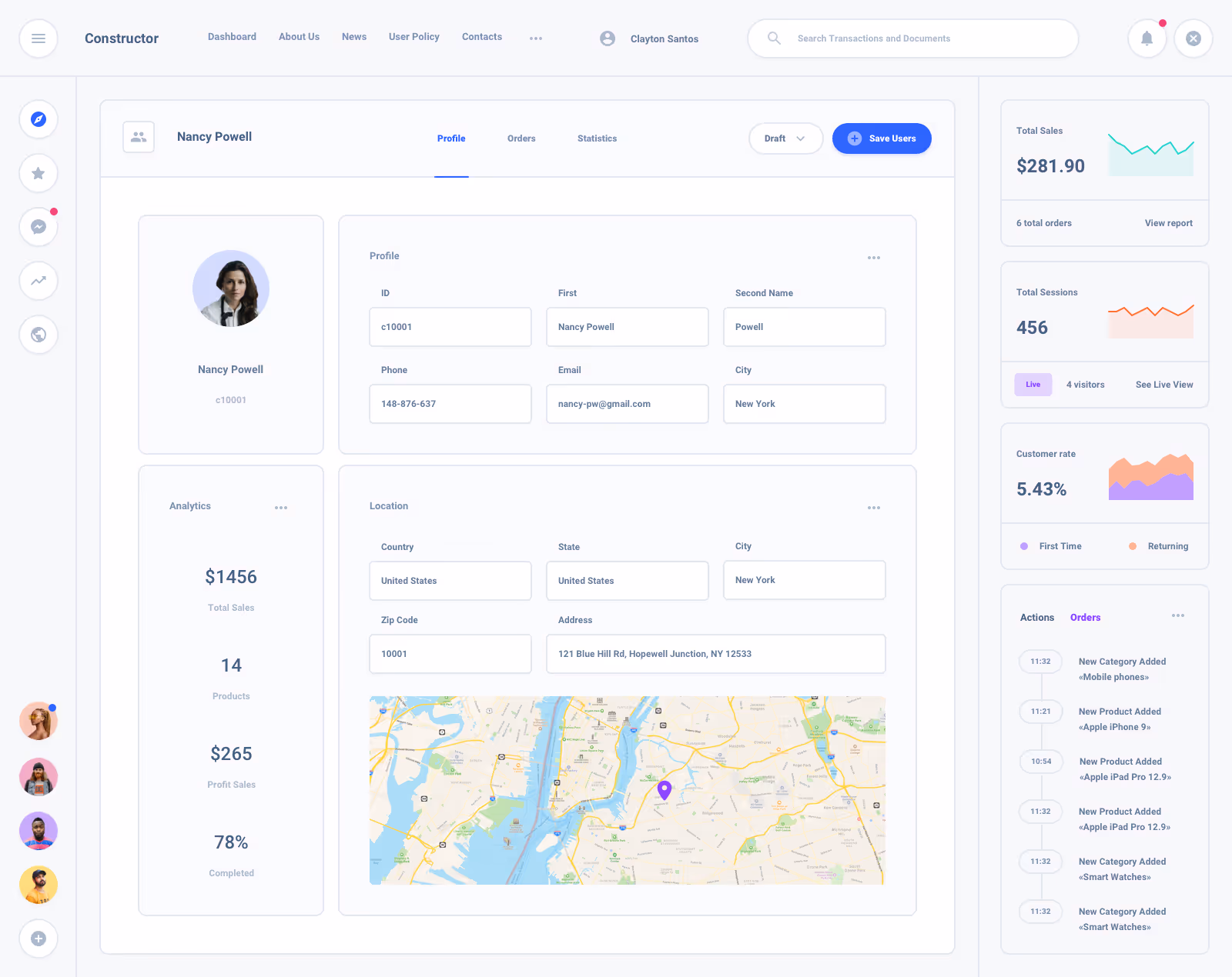 List Task Board Dashboard