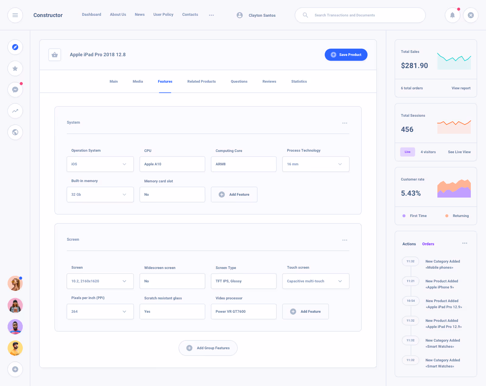 List Task Board Dashboard