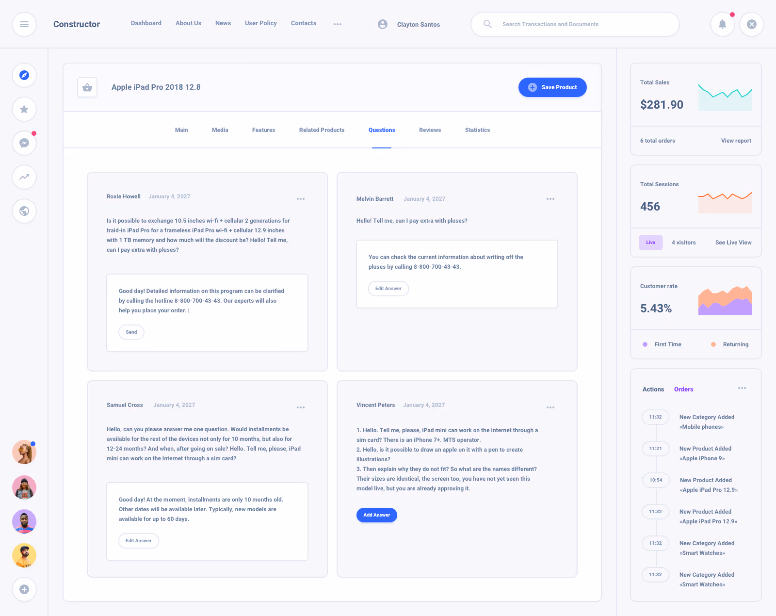 List Task Board Dashboard