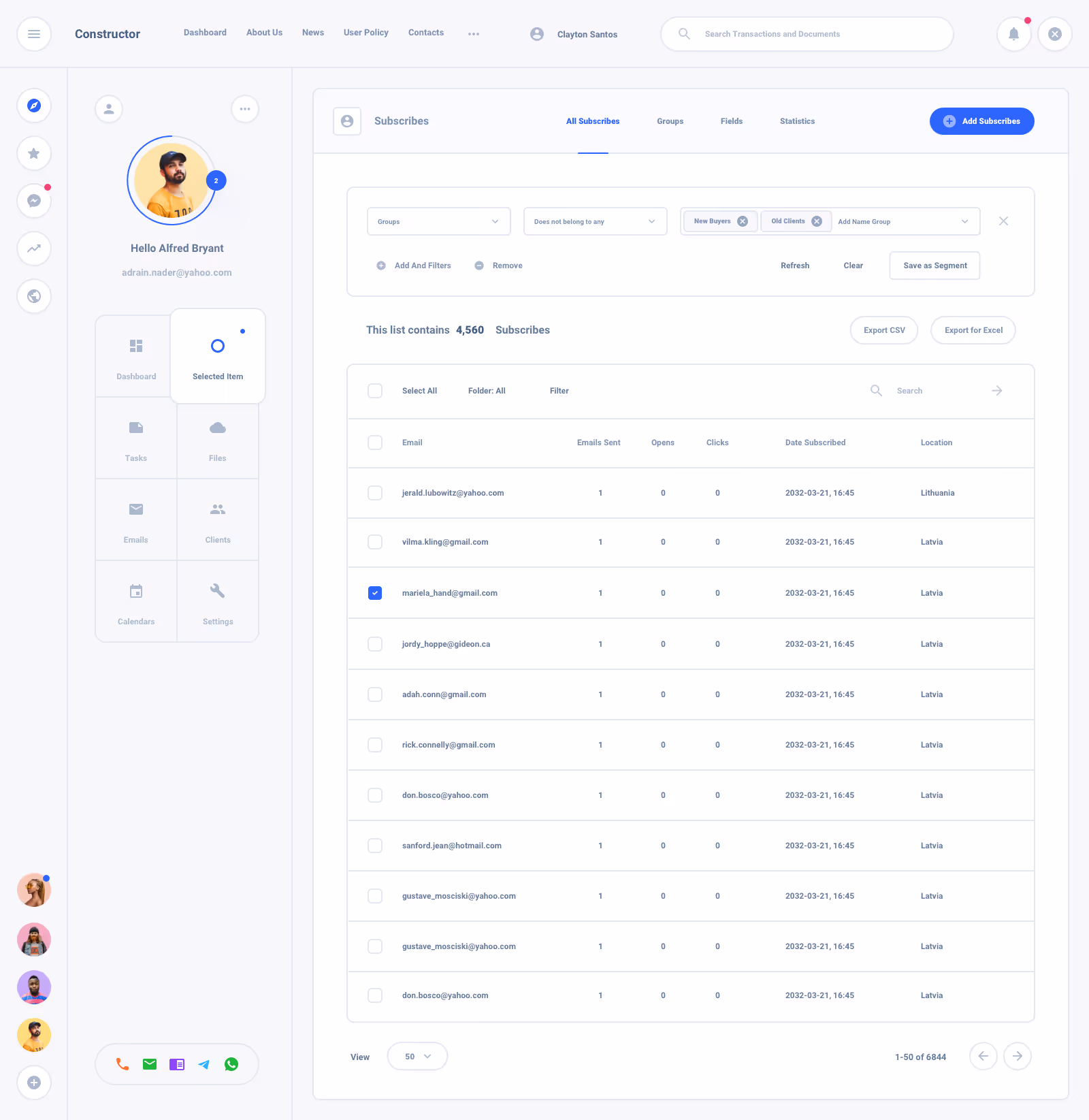 List Task Board Dashboard