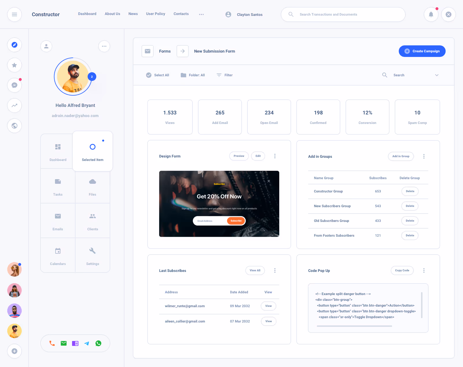 List Task Board Dashboard