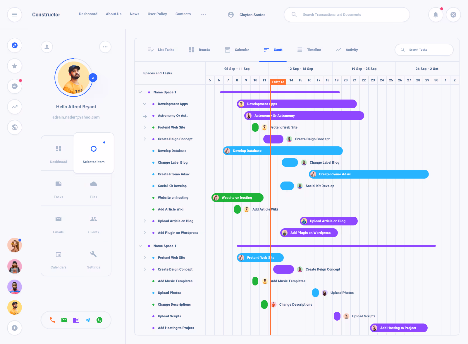 List Task Board Dashboard