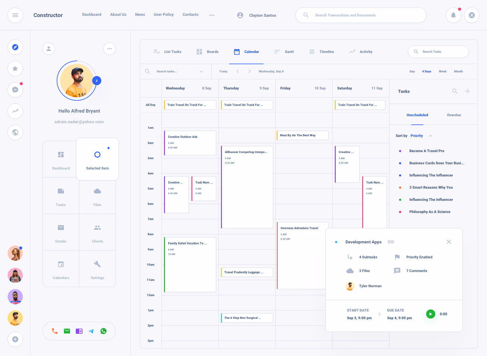 List Task Board Dashboard