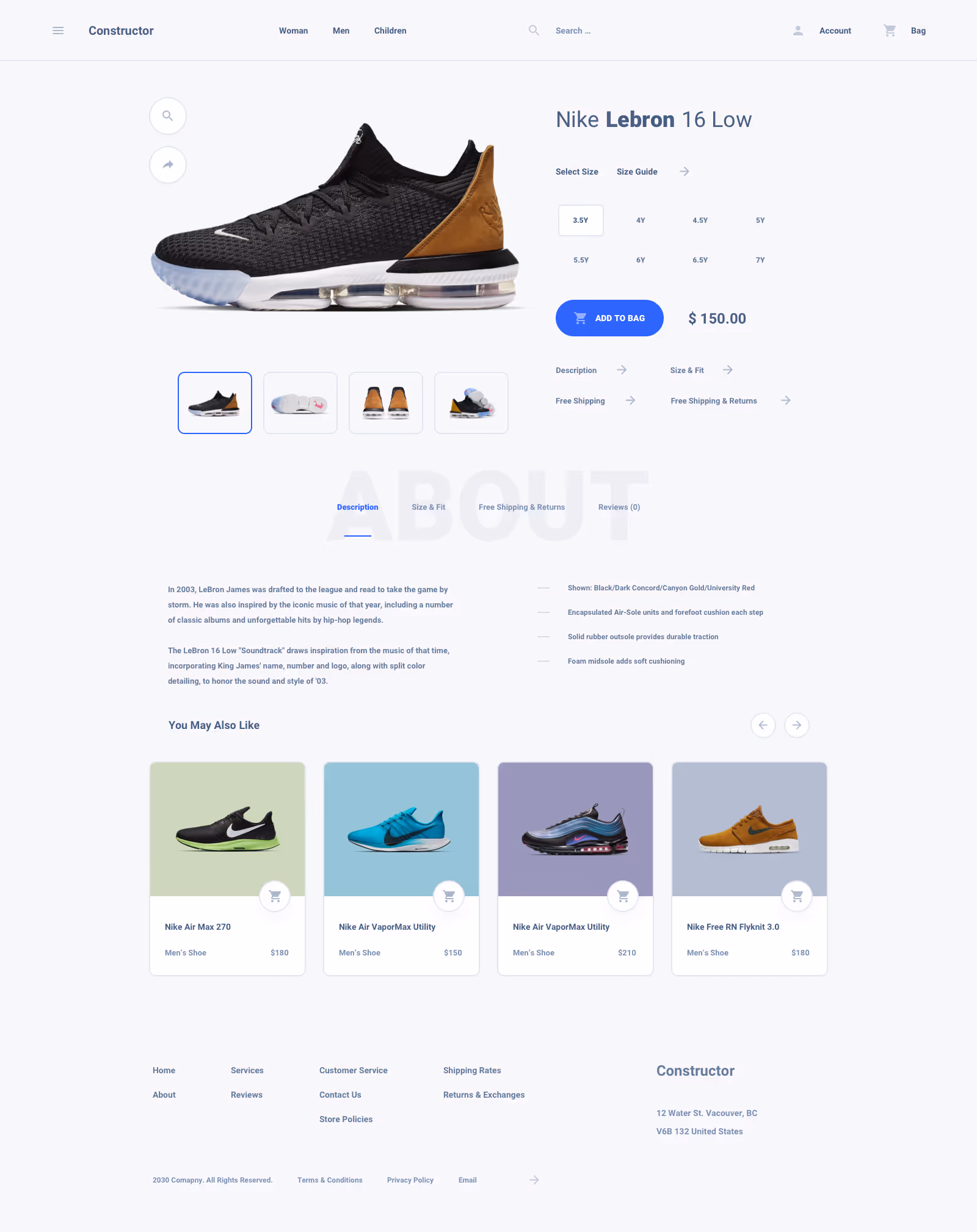 Shoes Commerce Ui Kit for Sketch, Figma and Adobe XD
