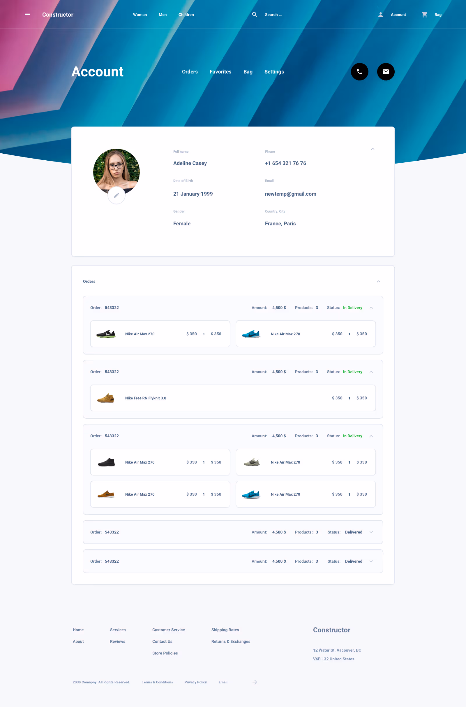 Shoes Commerce Ui Kit for Sketch, Figma and Adobe XD