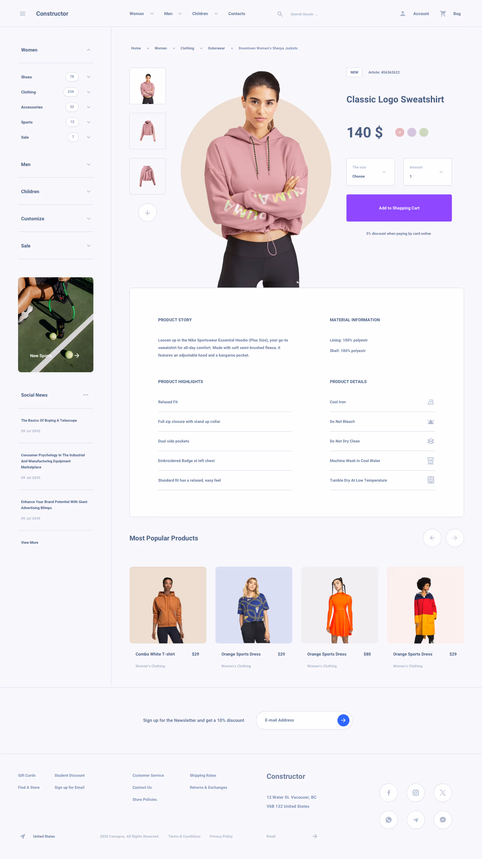 Shoes Commerce Ui Kit for Sketch, Figma and Adobe XD