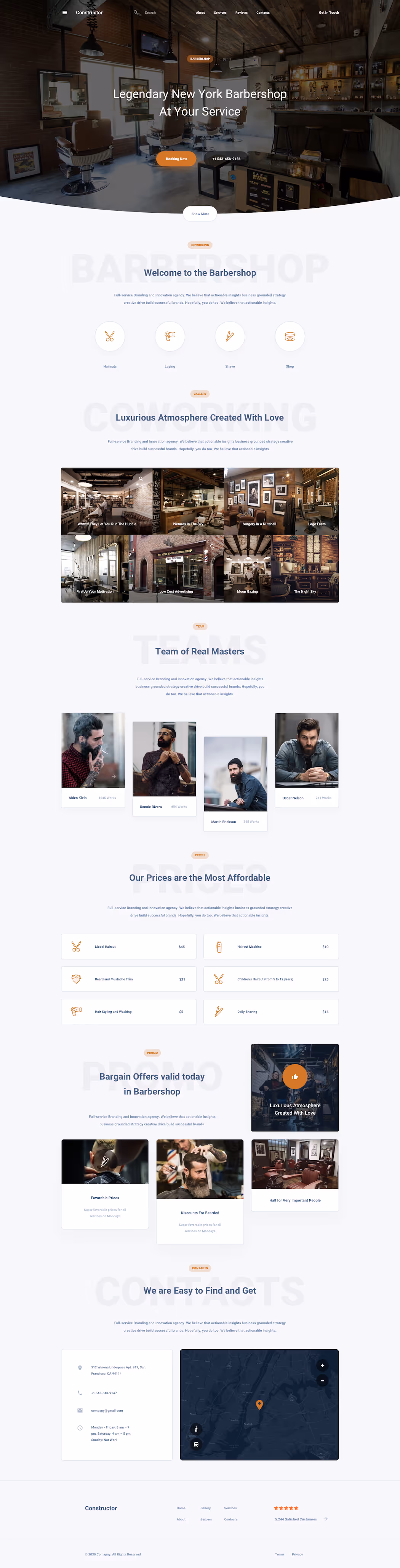 Barbershop Template Ui Kit for Sketch, Figma and Adobe XD
