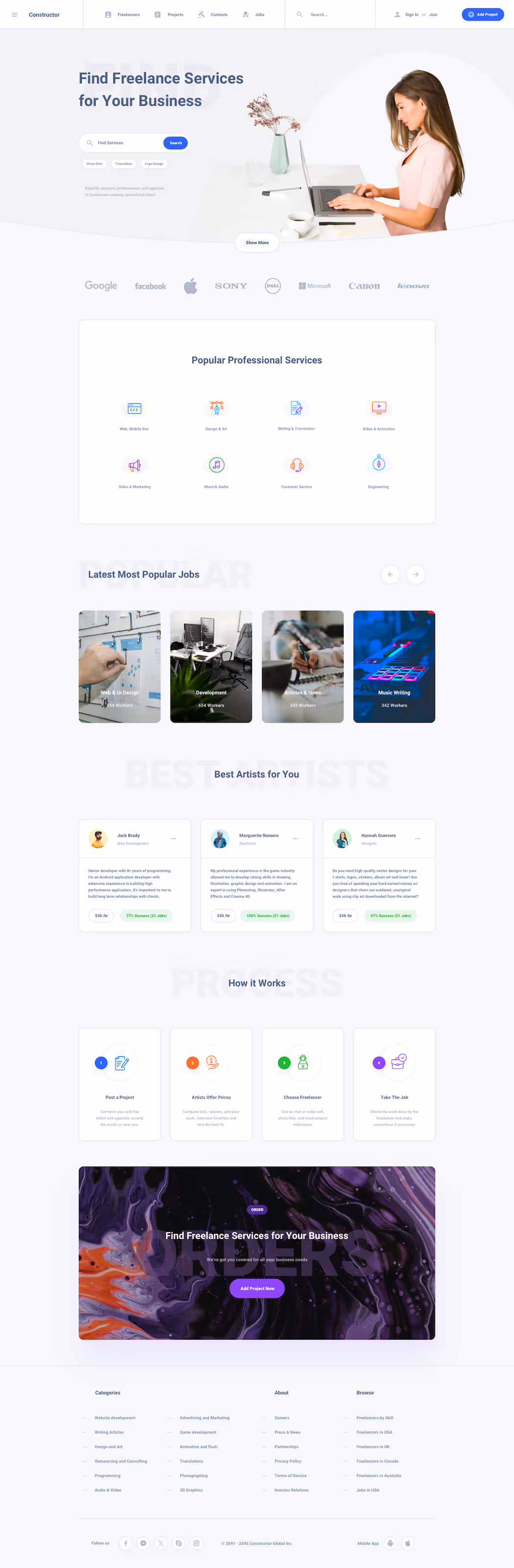 Architecture Agency Template Ui Kit for Sketch, Figma and Adobe XD