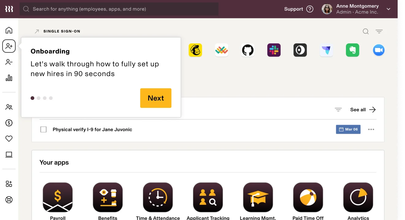 Screenshot of the Rippling UI