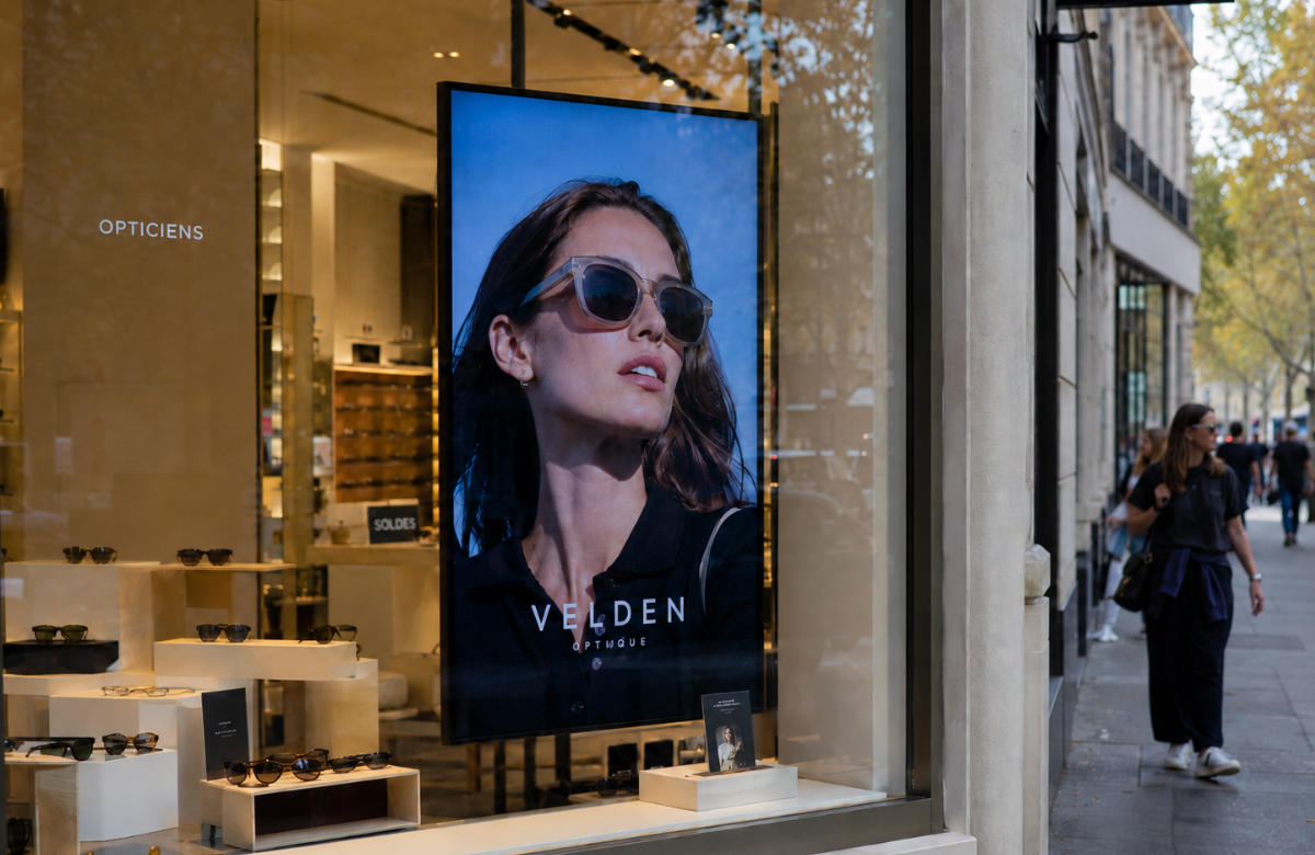 Écran d'affichage dynamique diffusant un diaporama de vidéos - module ADS