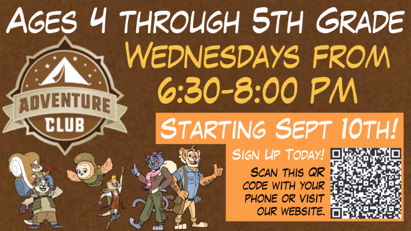 Wednesday Kids Adventure Club ~ Returning Sept 10th