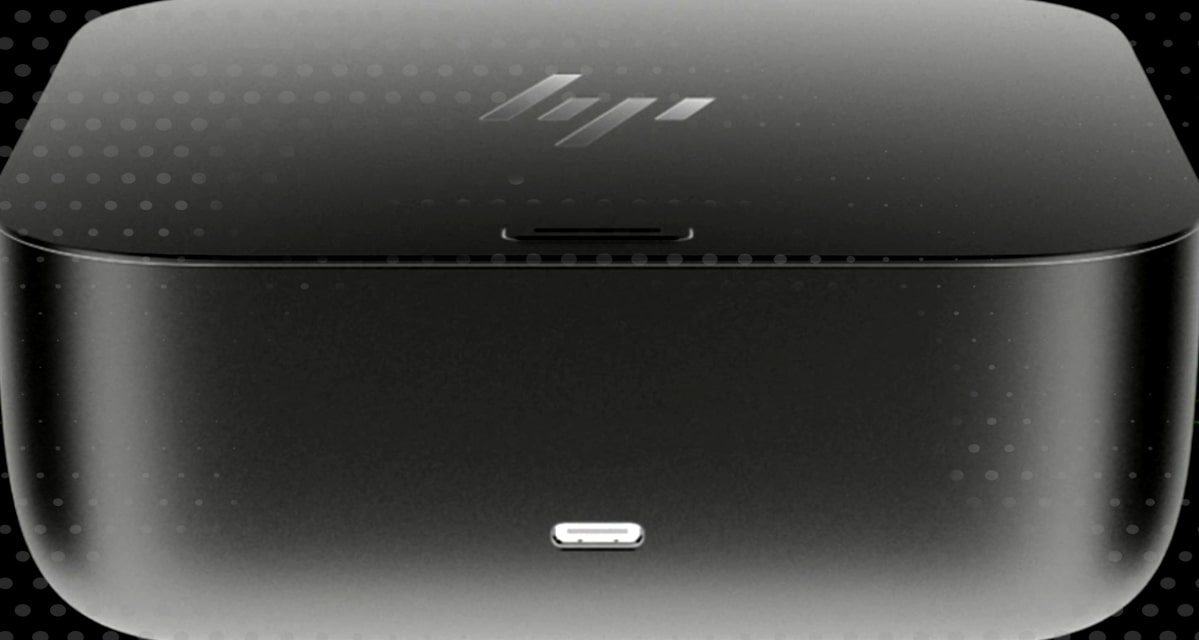 HP Thunderbolt 4 Ultra 180W G6 Dock on a modern desk powering a laptop—clean 13-port, 180W Thunderbolt 4 setup.