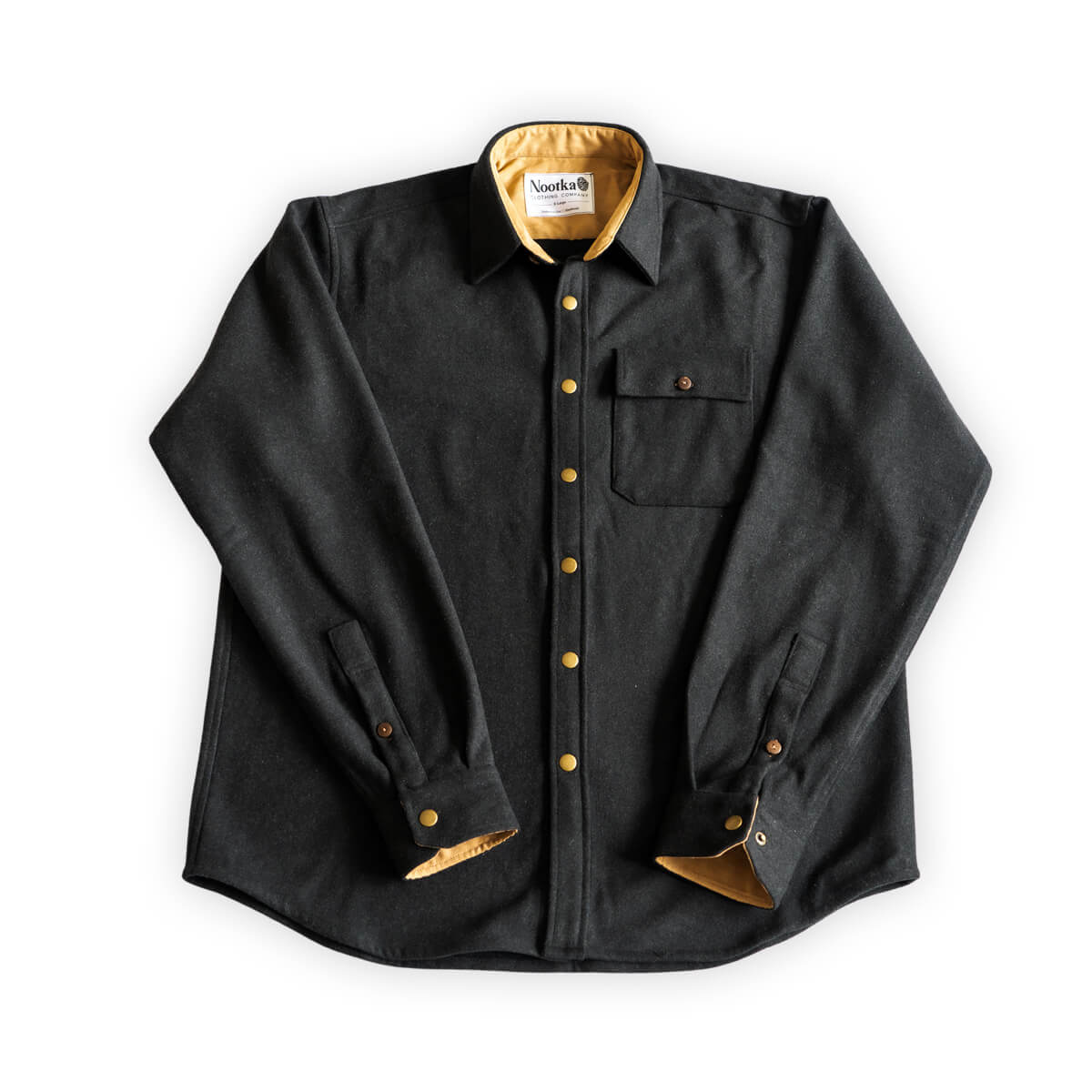 Men's Wool Overshirt | Charcoal Black
