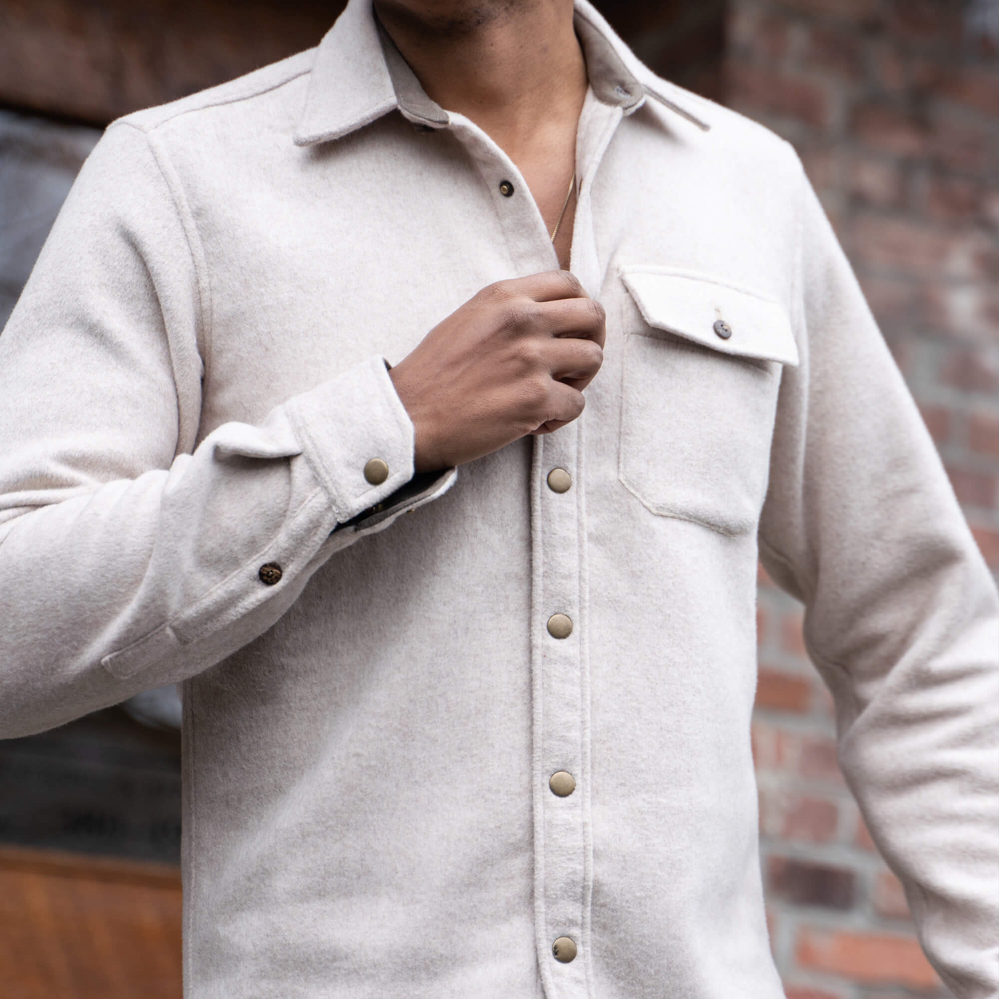 Men's Wool Overshirt | Cream