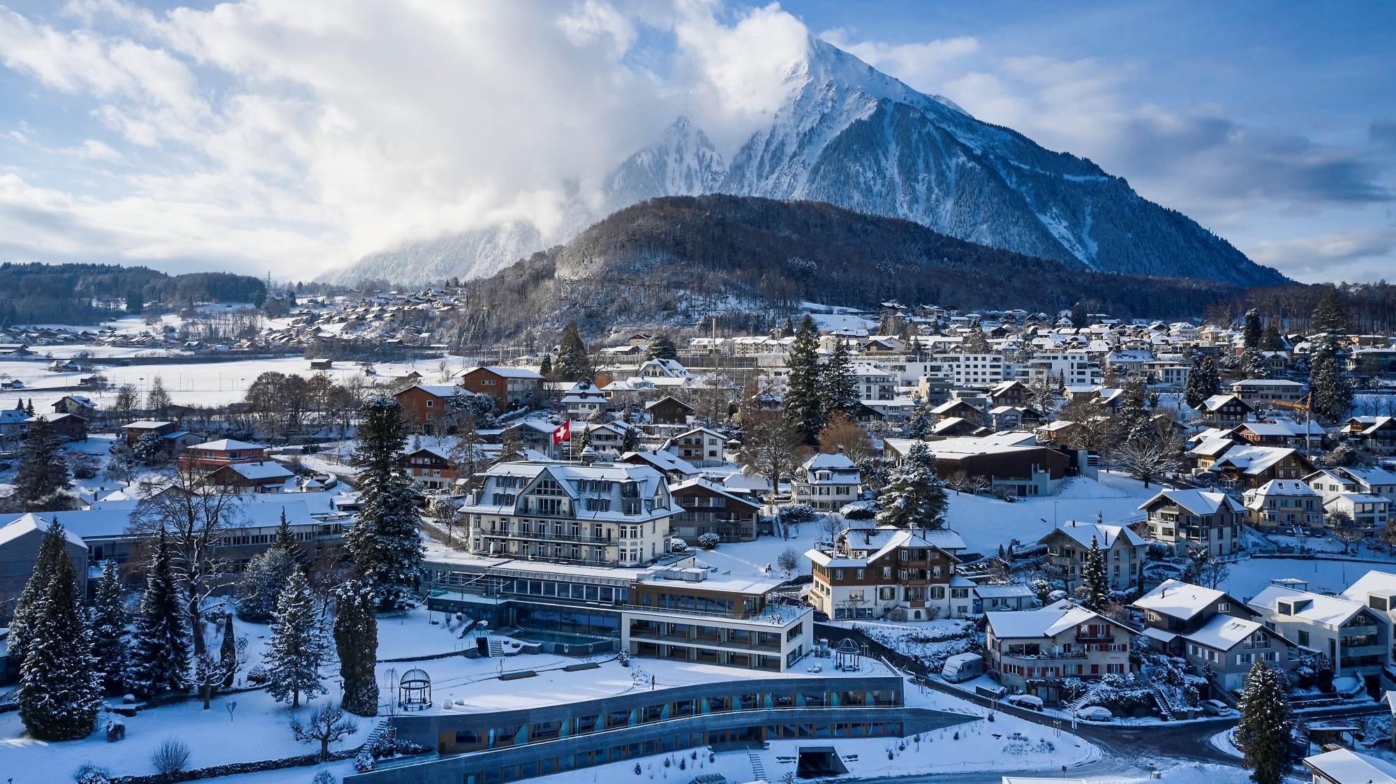 Vue de l'hôtel prise par un drone