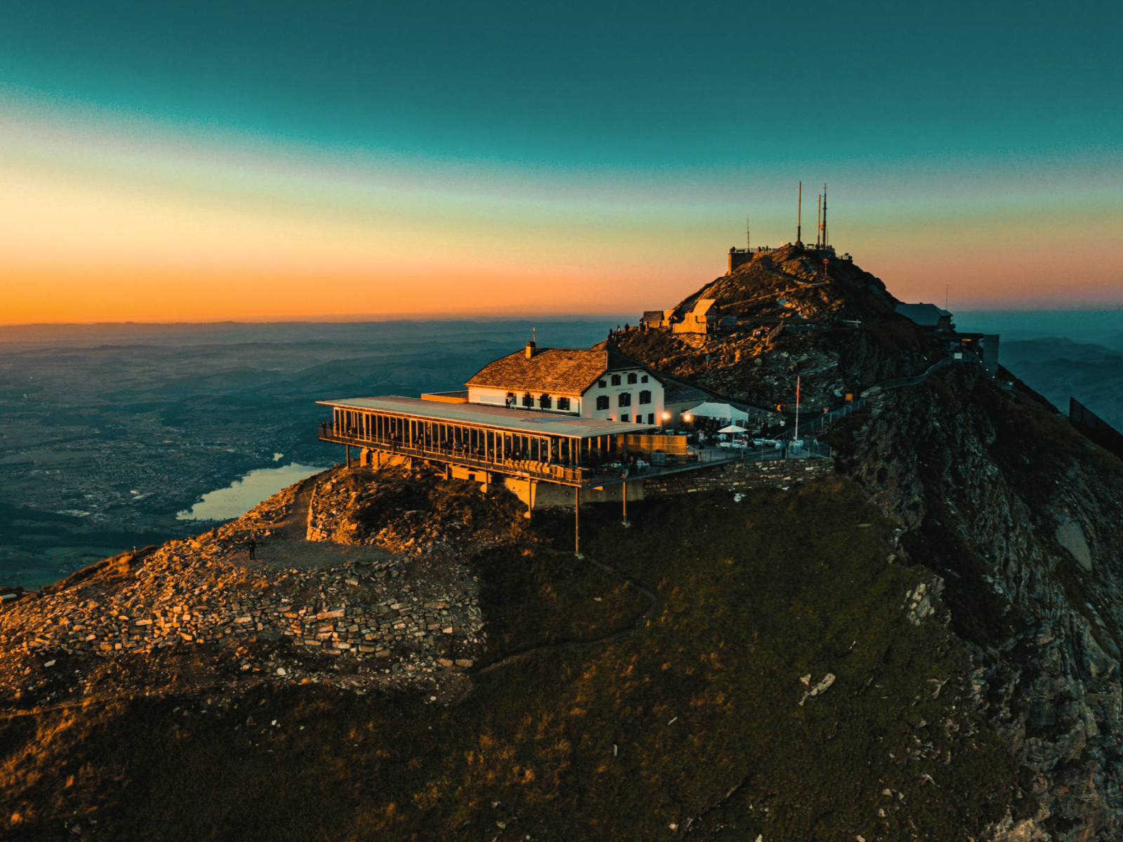 Mountain landscape in the Bernese Oberland with lake