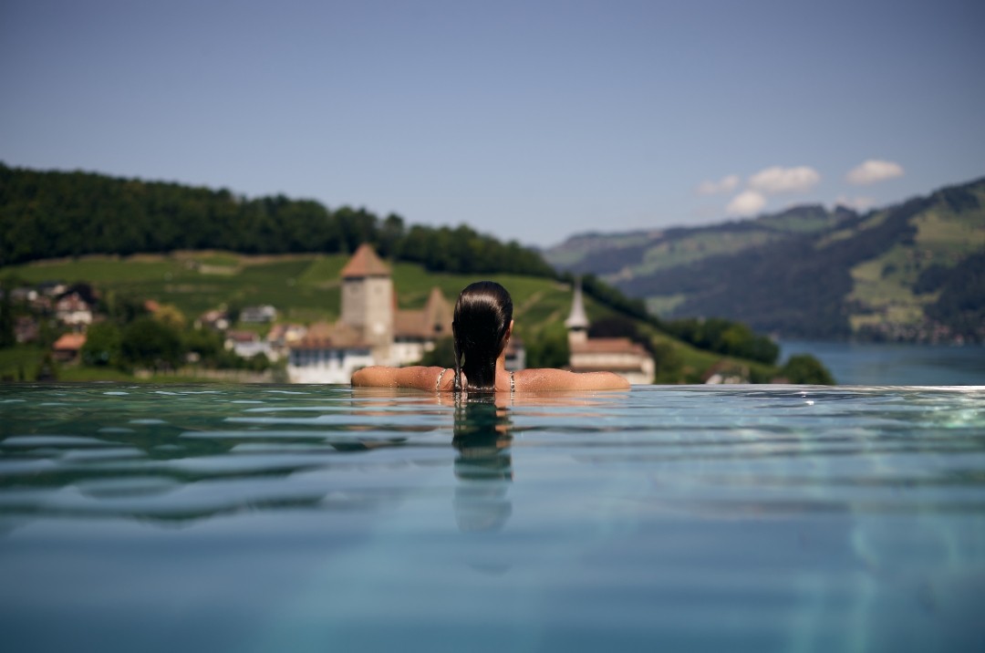 Vue extérieure de l'hôtel de plage Belvédère