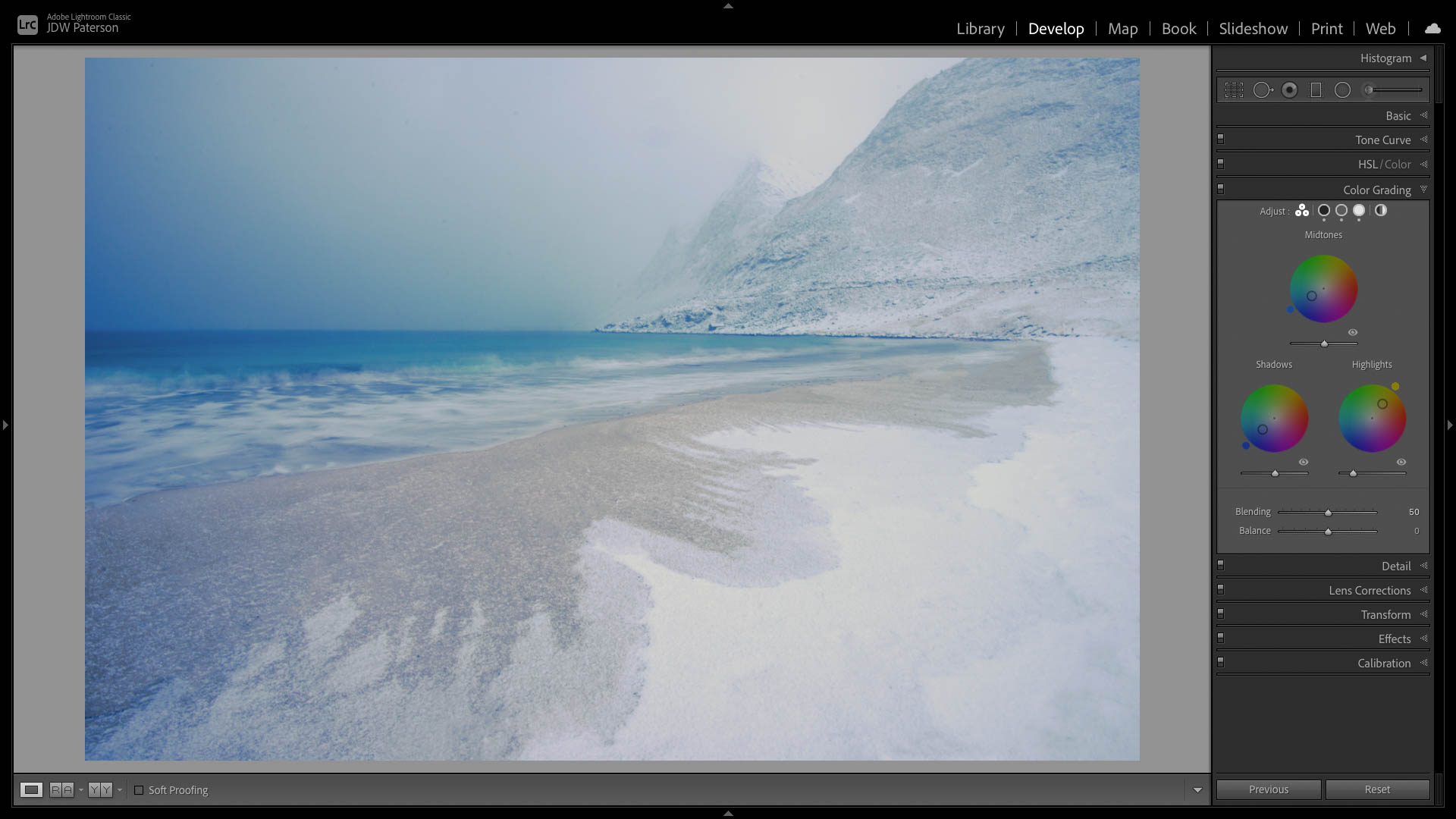 Screenshot showing the color grading panel in Lightroom