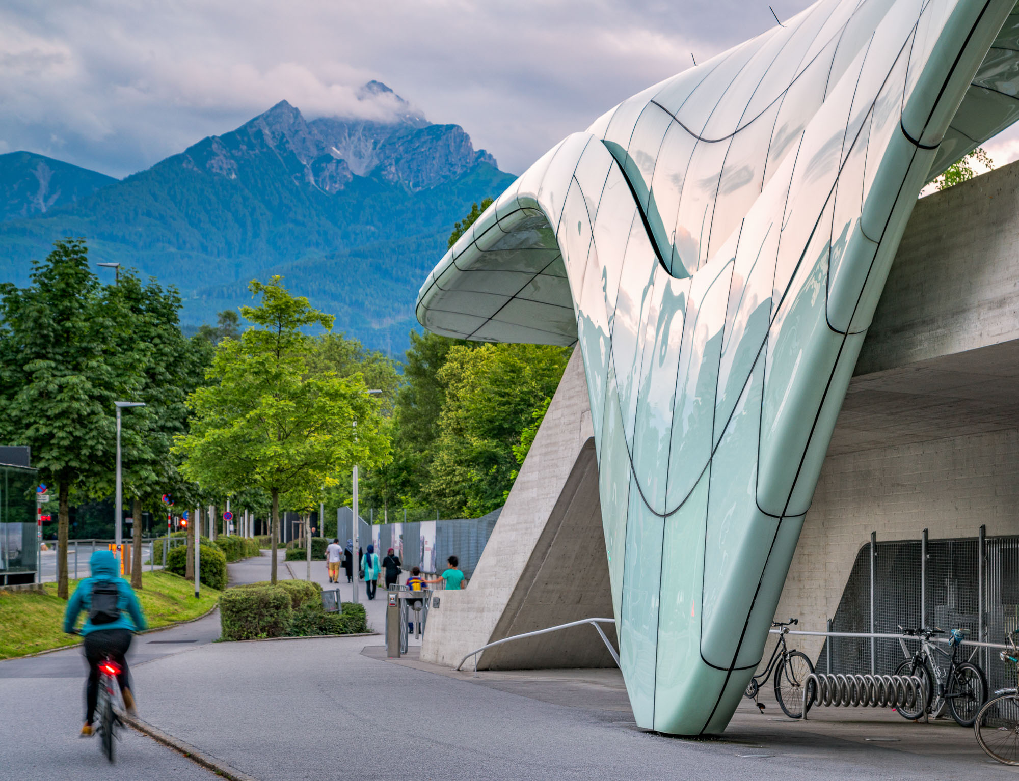 The architecture of Nordpark Railway Station in Austria