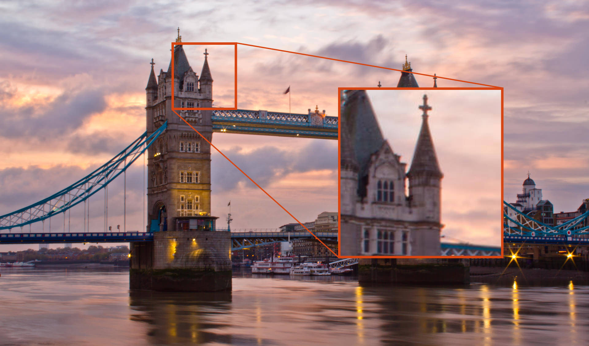 A blurred view of tower bridge caused by diffraction