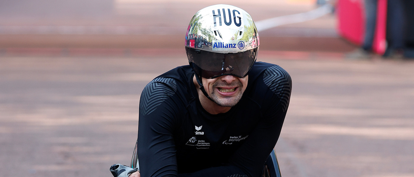 Marcel Hug smashed the course record to win his 38th Major