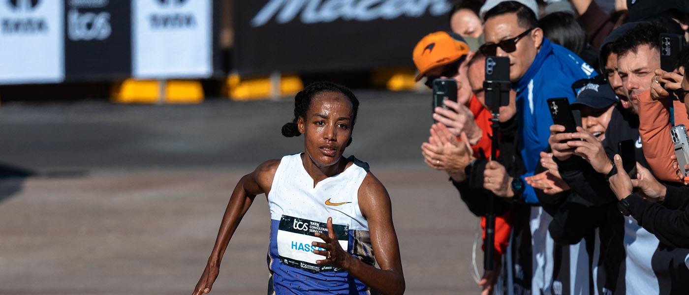 Cover image of Marathon Talk Episode 75 featuring Sifan Hassan, as she wins the 2025 TCS Sydney Marathon