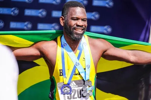 an athlete with medals