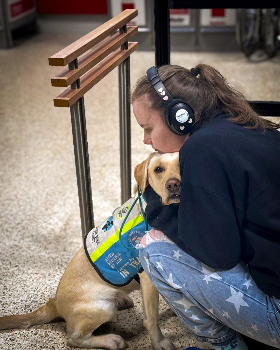 autism assistance dog with the handler