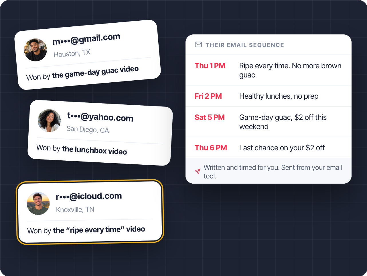 Shopper CRM — profiles, segments, drafted emails