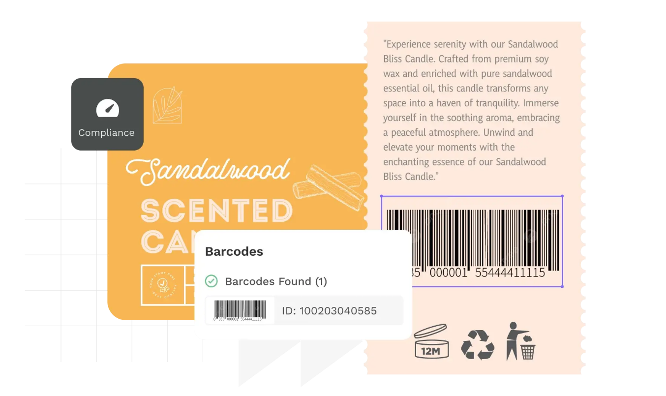 Check compliance with barcode scanner