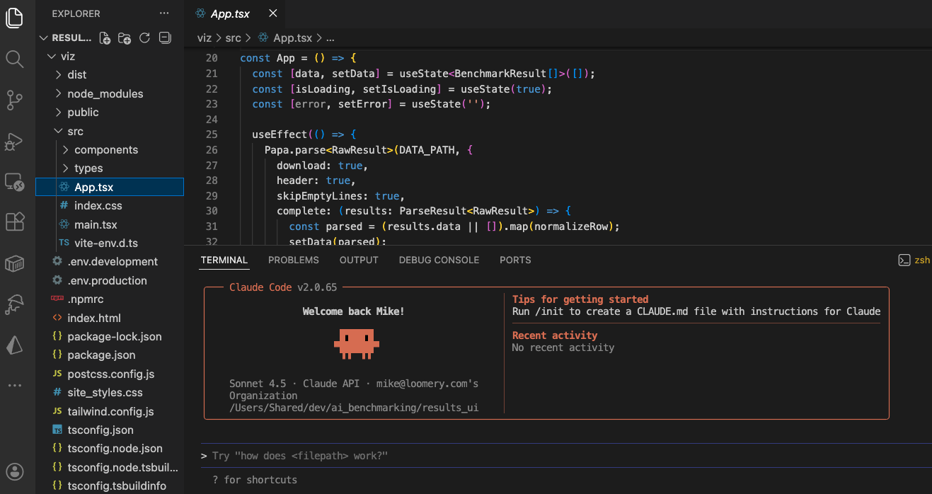 Screengrab of coding assistant Claude Code running inside Visual Studio IDE