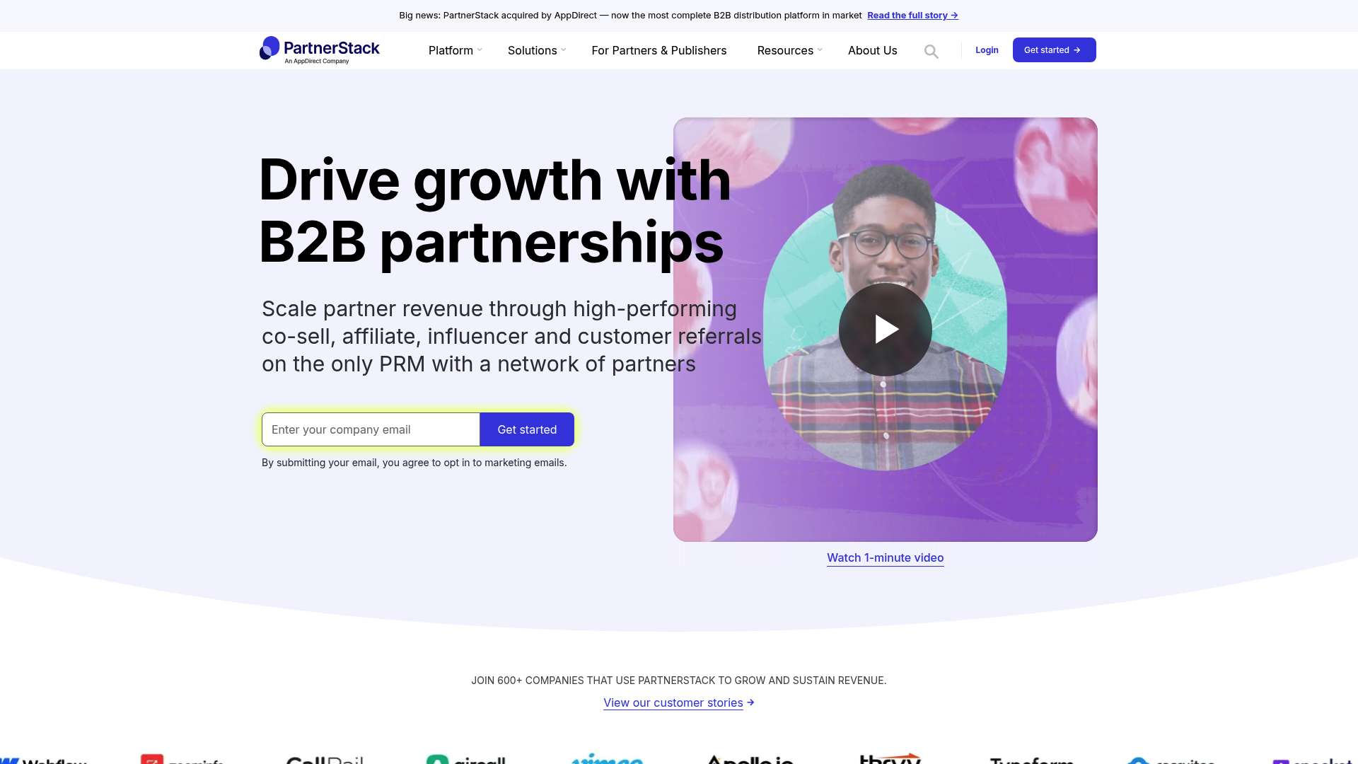 PartnerStack homepage