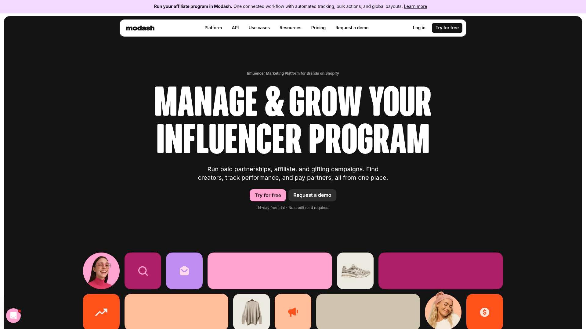 Modash homepage