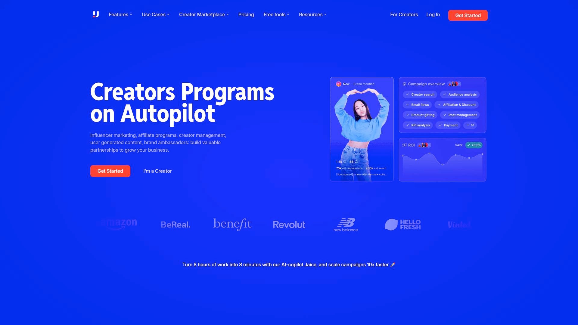 Upfluence homepage