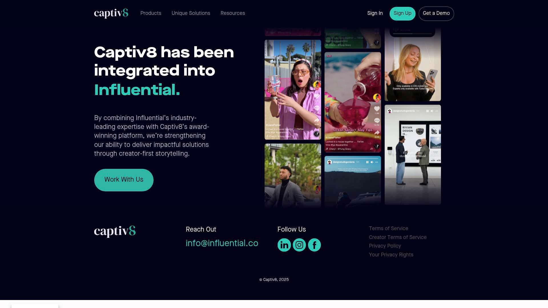 Captiv8 homepage