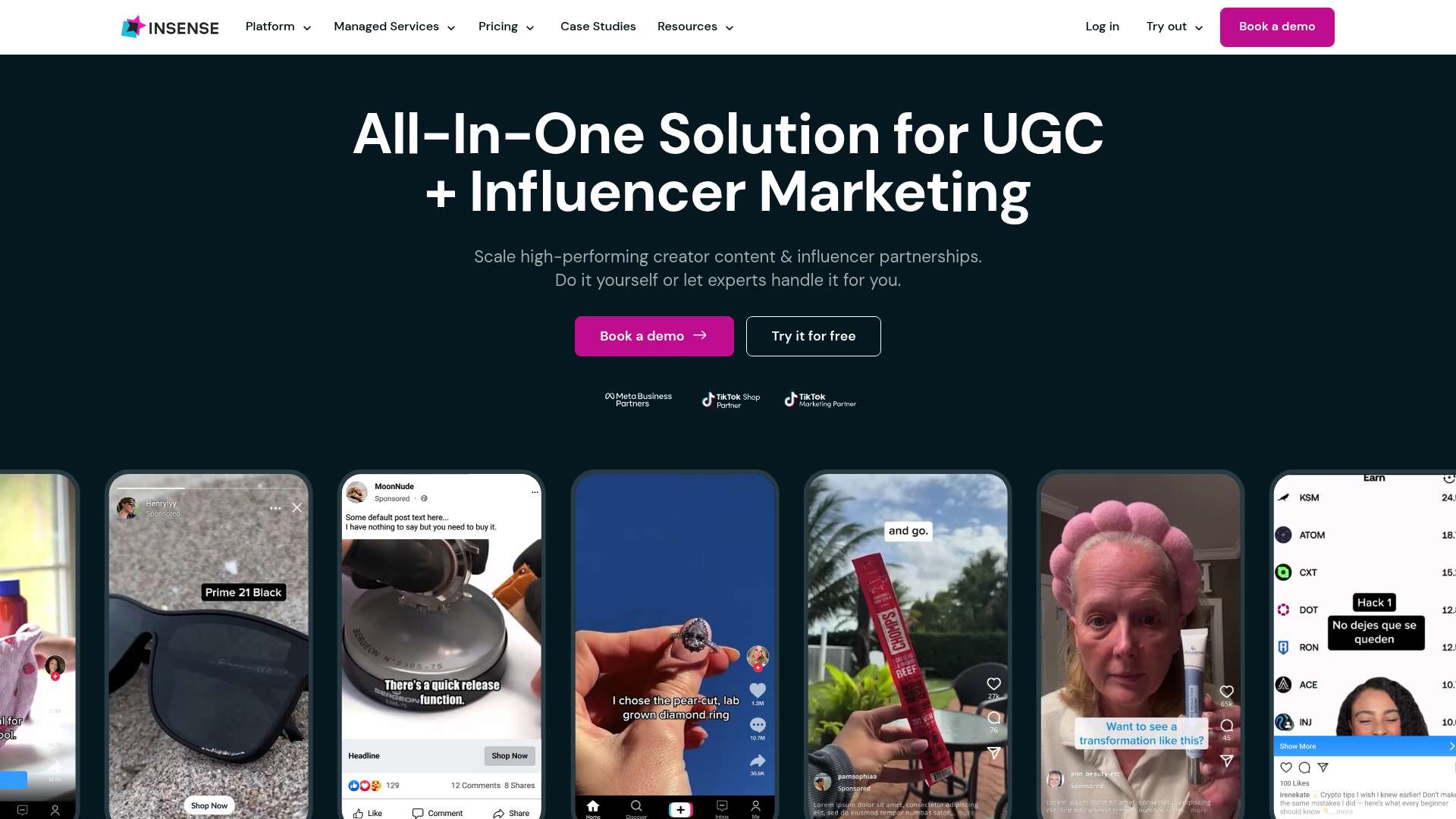 Insense homepage