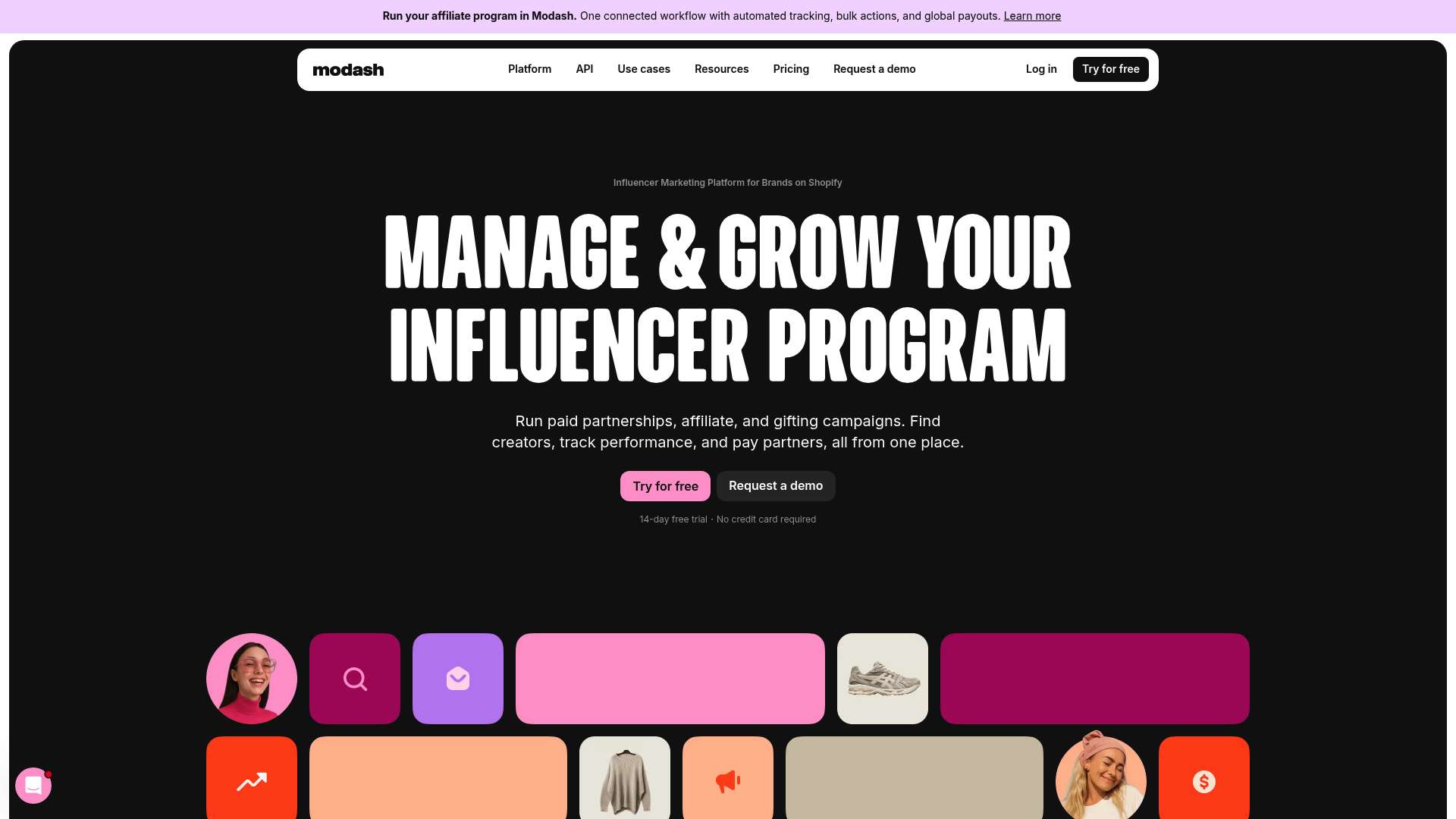 Modash homepage