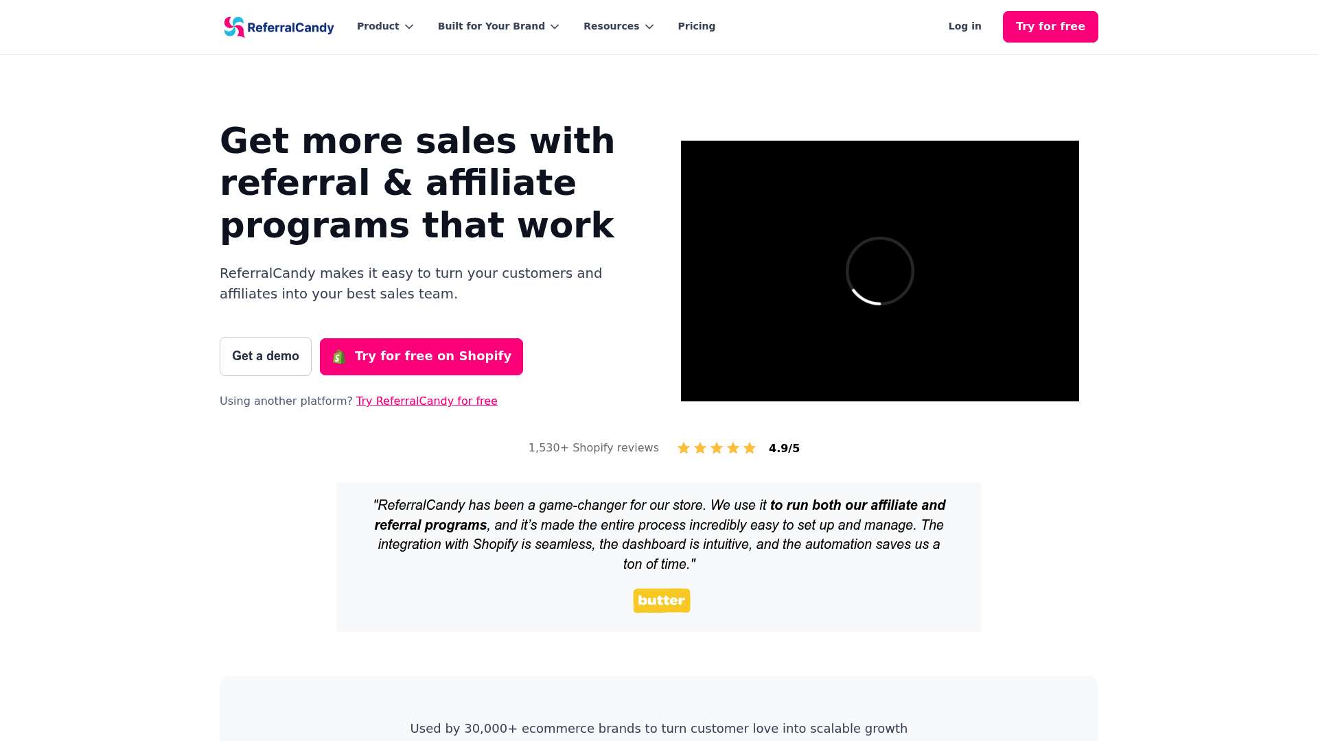 ReferralCandy homepage