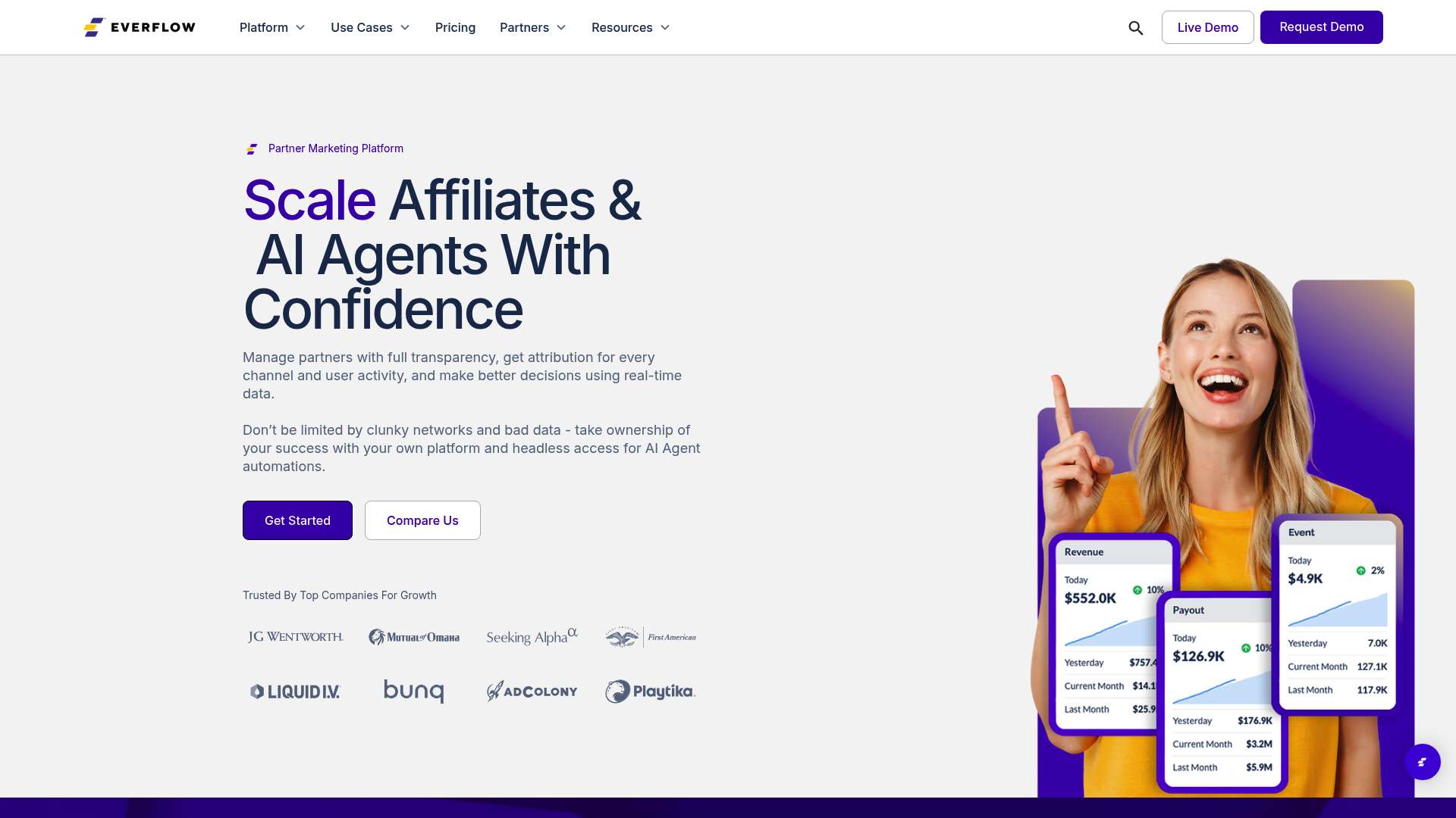 Everflow homepage