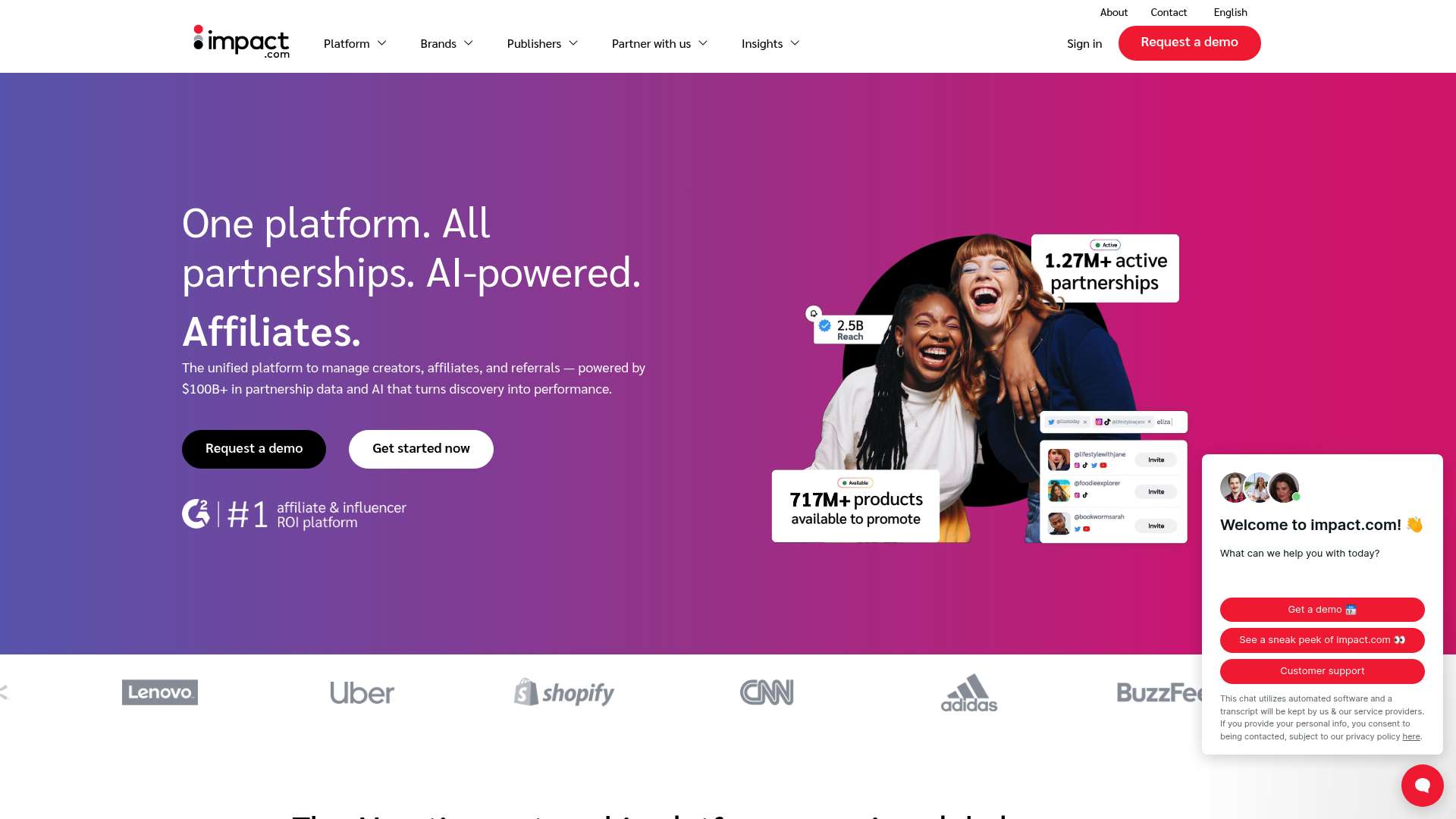 impact.com homepage