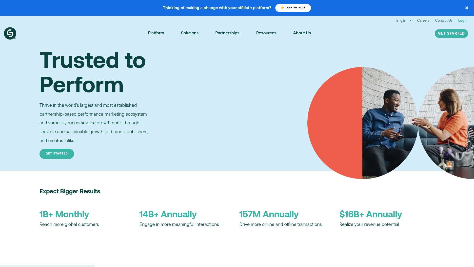 CJ Affiliate homepage