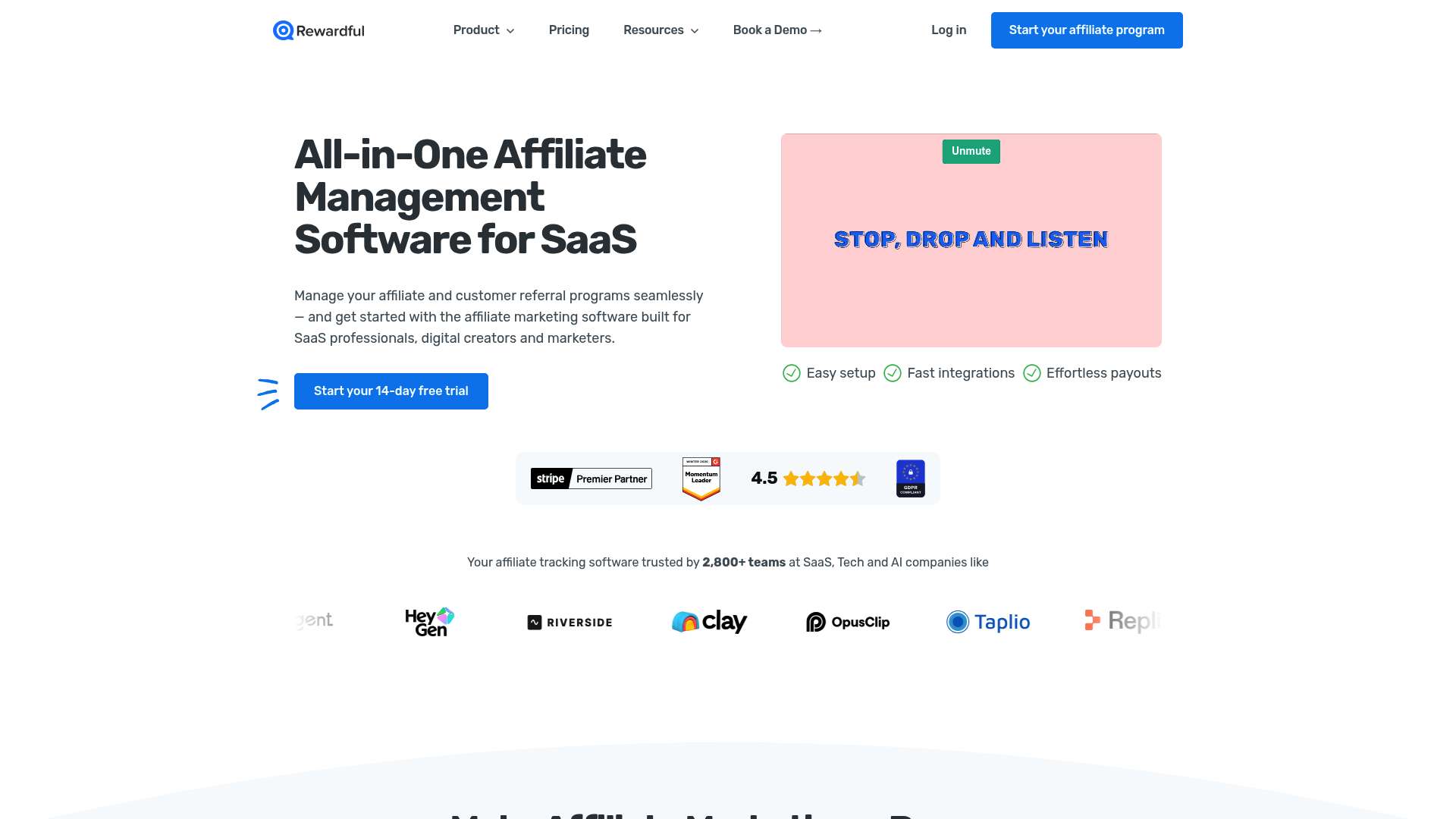 Rewardful homepage