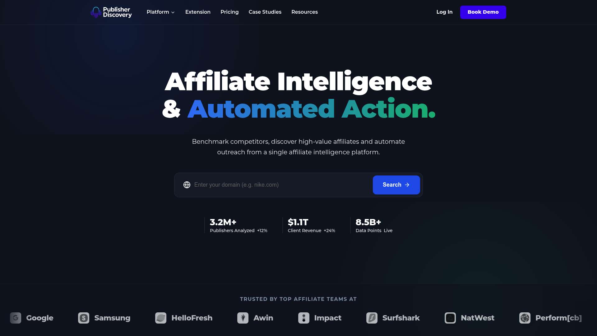 Publisher Discovery homepage