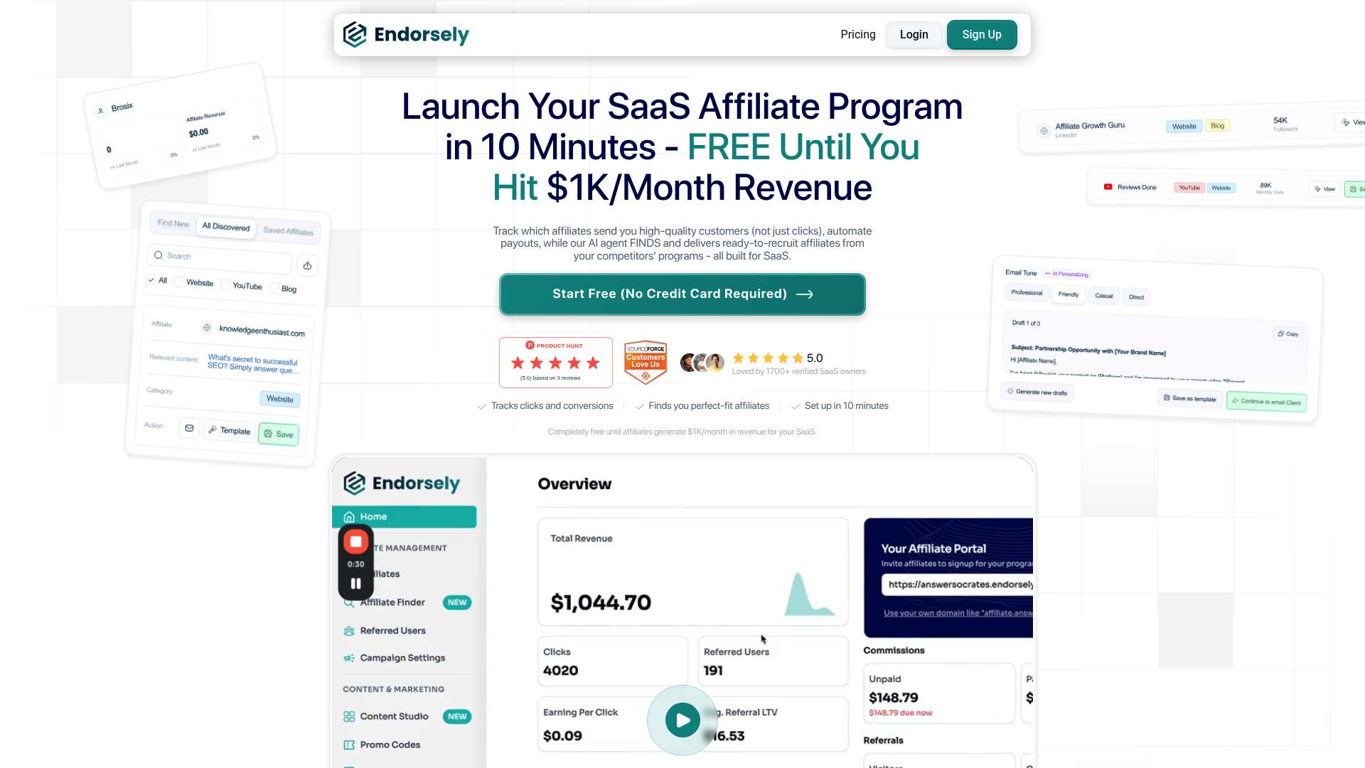 Endorsely homepage