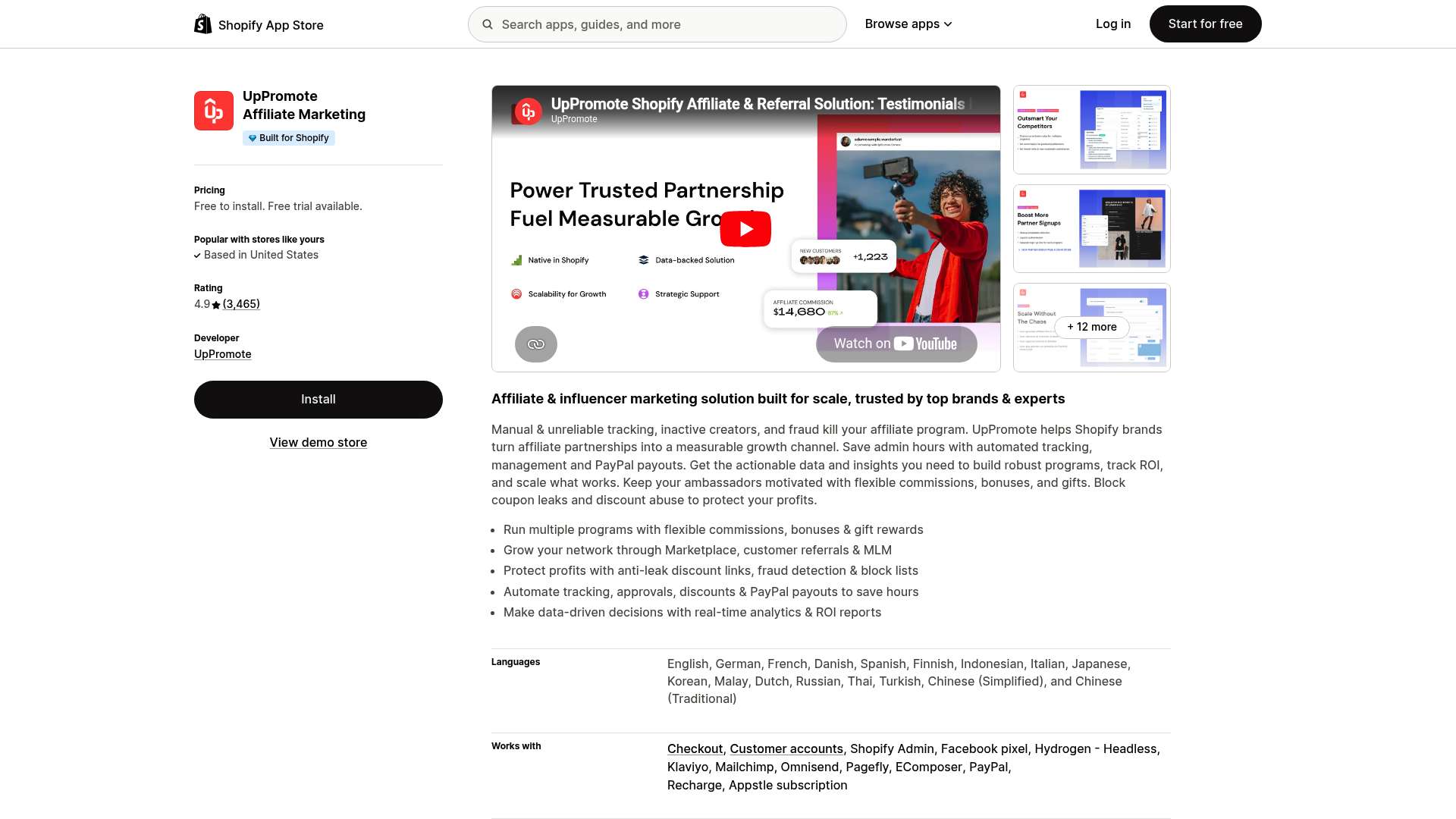 UpPromote homepage