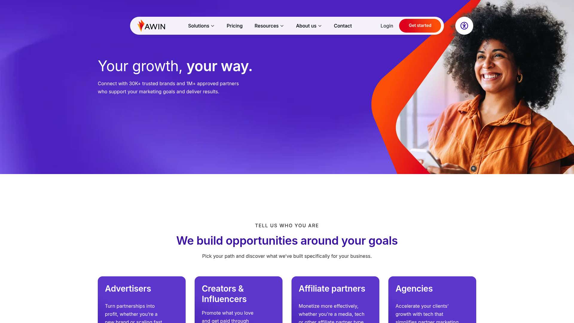 Awin homepage