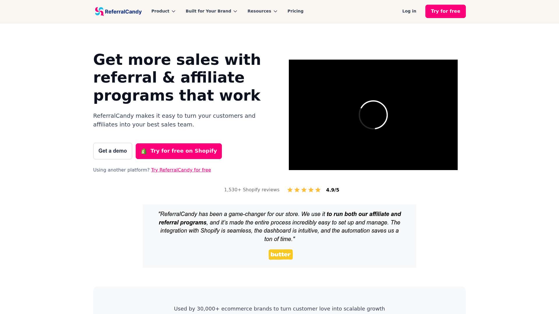 ReferralCandy homepage