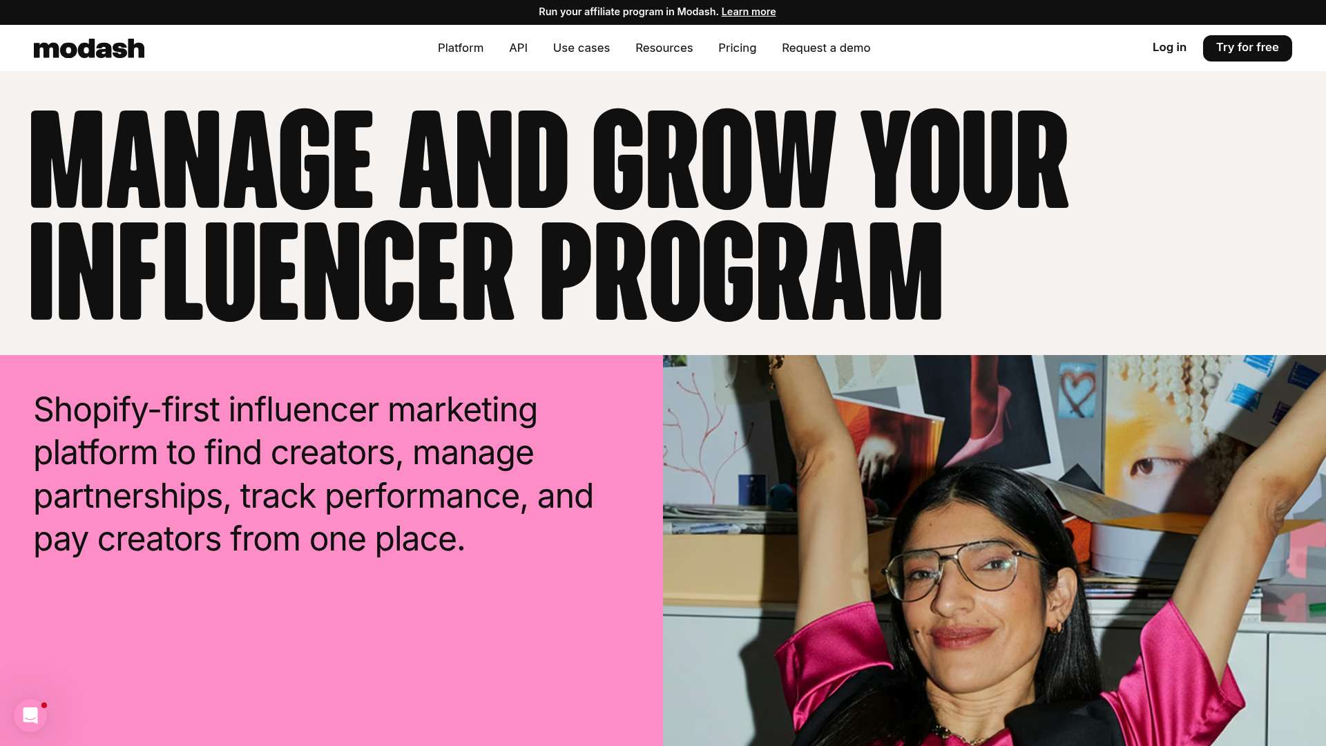 Modash homepage