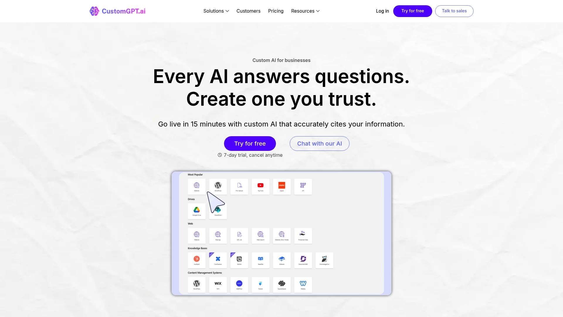 CustomGPT.ai homepage