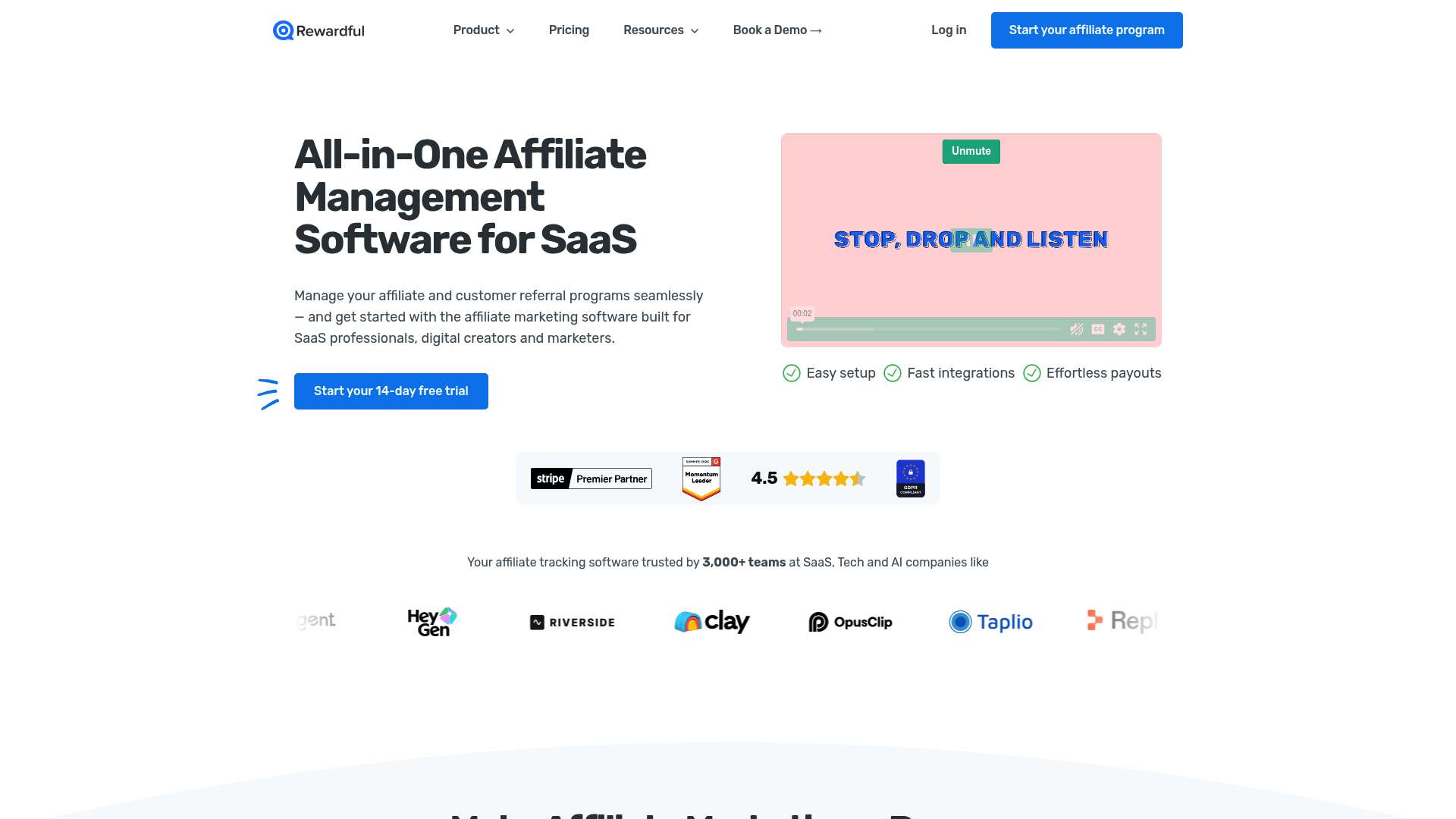 Rewardful homepage